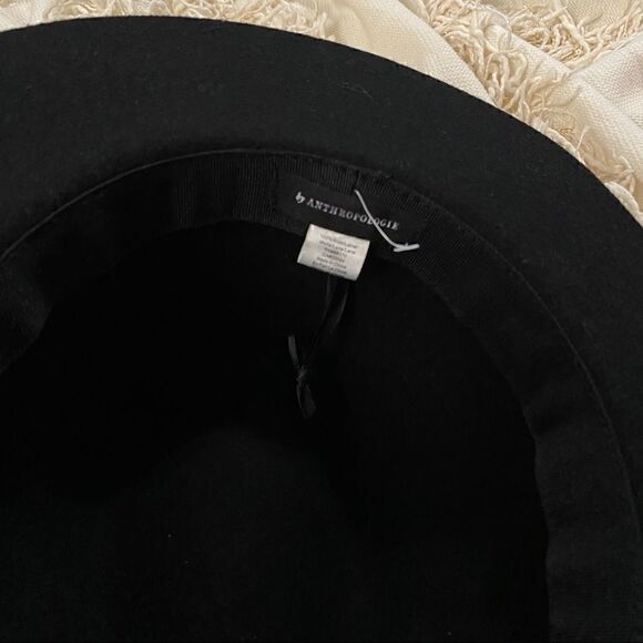 ANTHROPOLOGIE Amelia Black Fedora Wool Hat main image 4